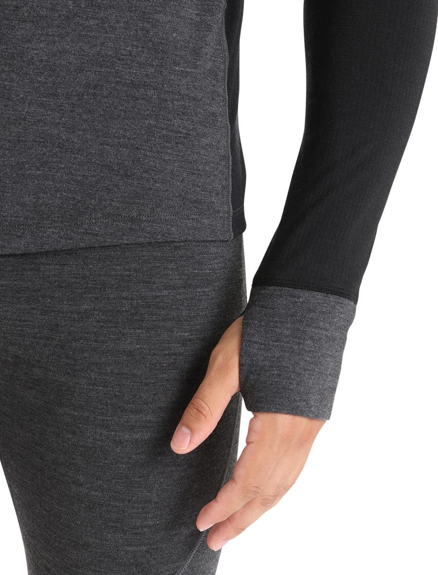 Jet Heather / Black Icebreaker BodyfitZone™ Merino 260 Zone Long Sleeve Half Zip Thermal Top Men's Base Layers | AU 1349LISH